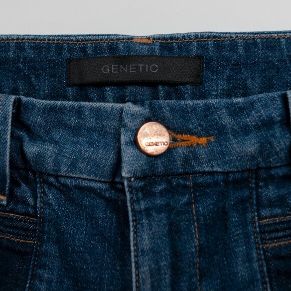 Genetic Bardot Skinny Jeans Womens 30 Blue Patch Pocket Raw Hem Ankle UU08X - Picture 6 of 8